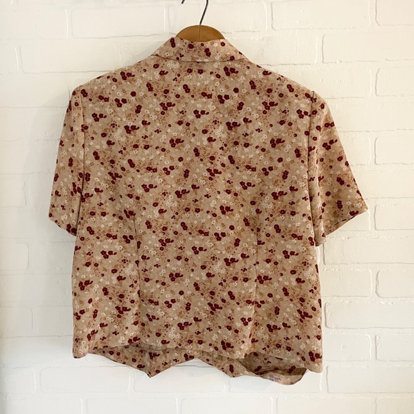 Vintage 2 pieces set skirt Blouse Button down floral print Coquette Sz 16 - Picture 5 of 11